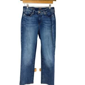 NYDJ Blue Washed Straight Leg Denim Jeans 10